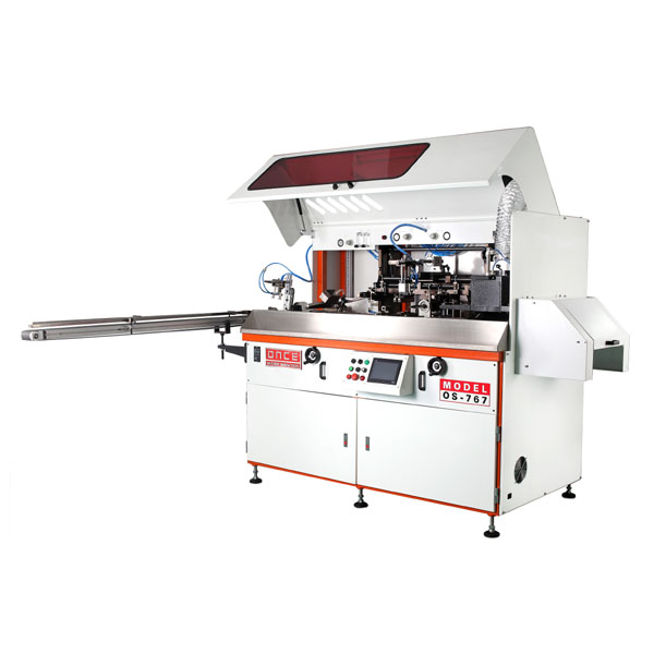 OS-767-1: One Color Automatic UV Silk Screen Cylindrical Printing Machine